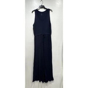 Elorie Blue Maxi Dress Women’s Size Large 100% Cotton Sleeveless Drawstring Boho